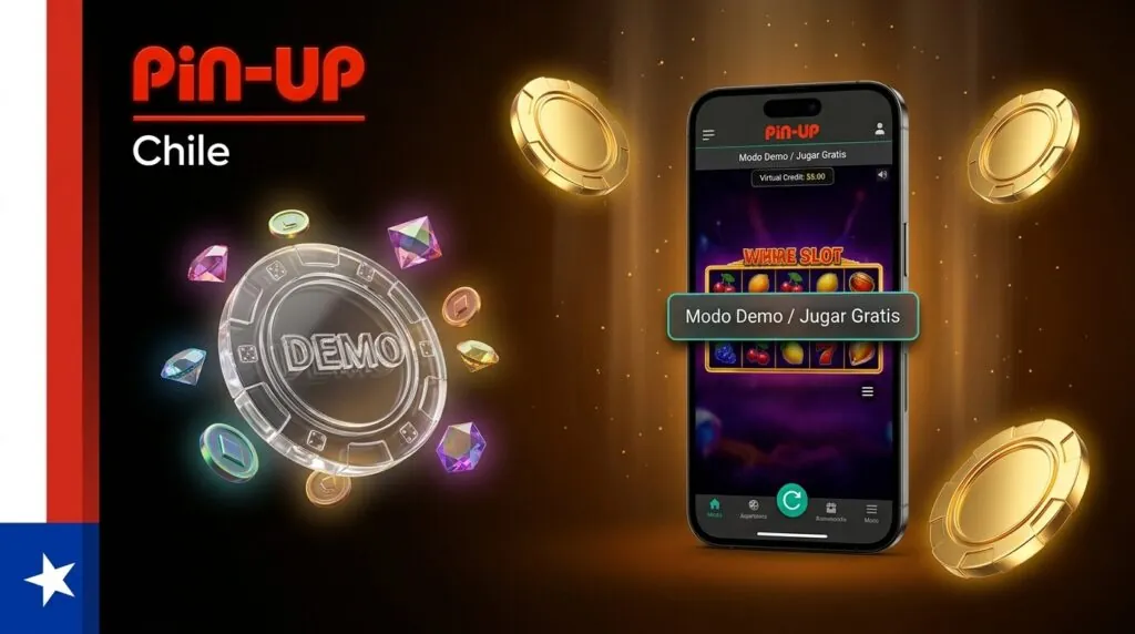 Modo demo para jugar gratis a tragamonedas en Pin-Up Casino Chile