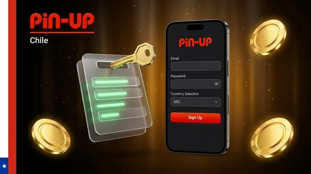 Registro de una cuenta en Pin-Up Casino Chile desde un teléfono móvil